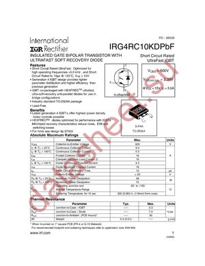 IRG4RC10KDPBF datasheet  
